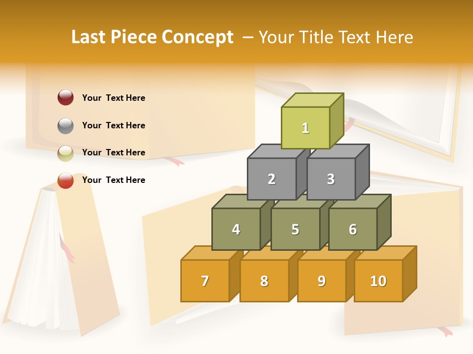 A Yellow Book With A Red Ribbon On It PowerPoint Template