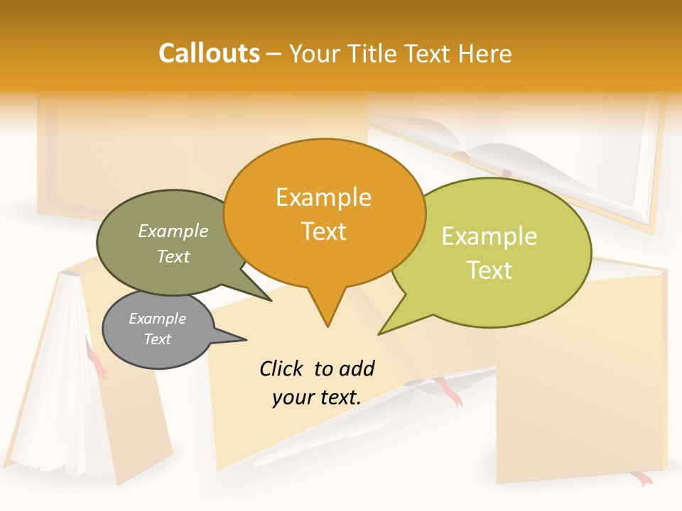A Yellow Book With A Red Ribbon On It PowerPoint Template