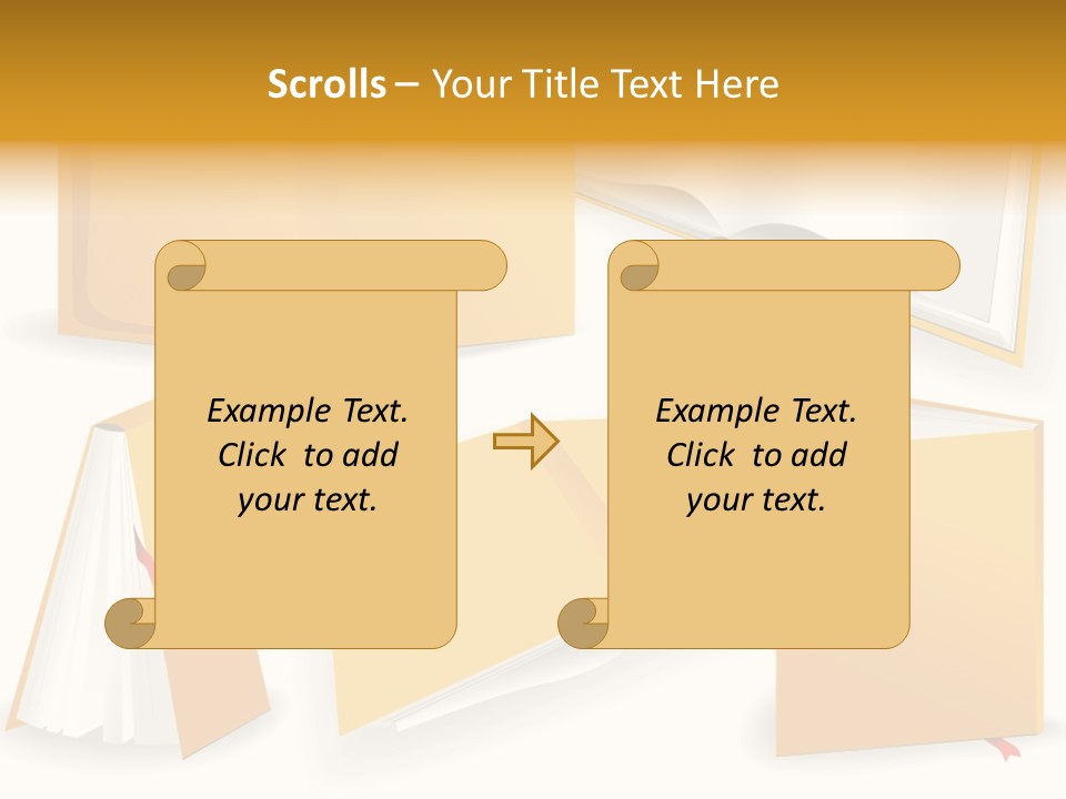 A Yellow Book With A Red Ribbon On It PowerPoint Template