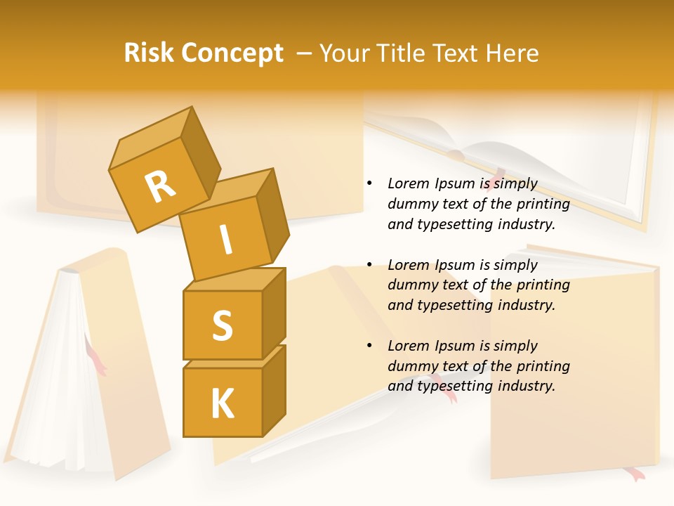 A Yellow Book With A Red Ribbon On It PowerPoint Template