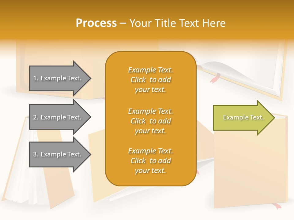 A Yellow Book With A Red Ribbon On It PowerPoint Template