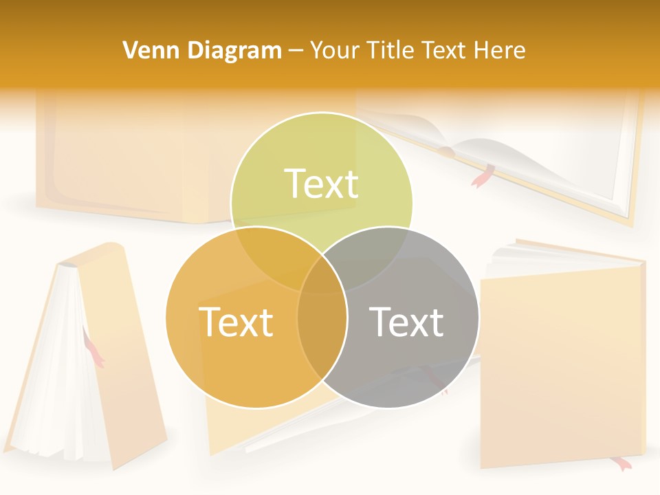 A Yellow Book With A Red Ribbon On It PowerPoint Template