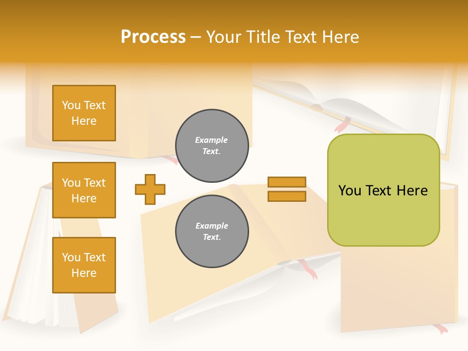 A Yellow Book With A Red Ribbon On It PowerPoint Template