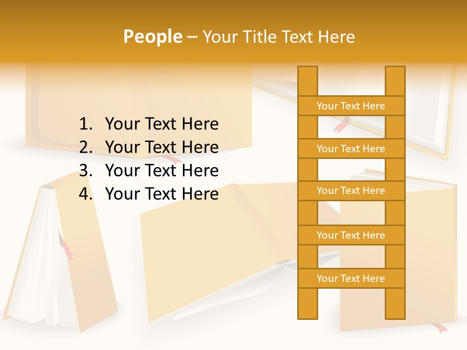 A Yellow Book With A Red Ribbon On It PowerPoint Template