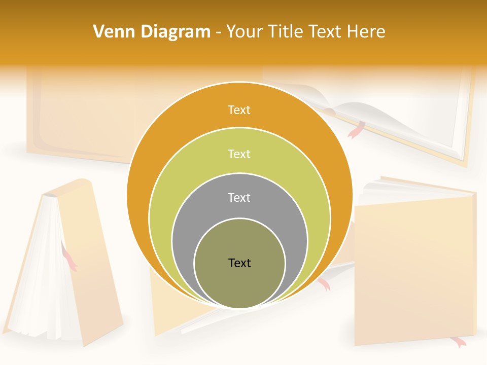 A Yellow Book With A Red Ribbon On It PowerPoint Template