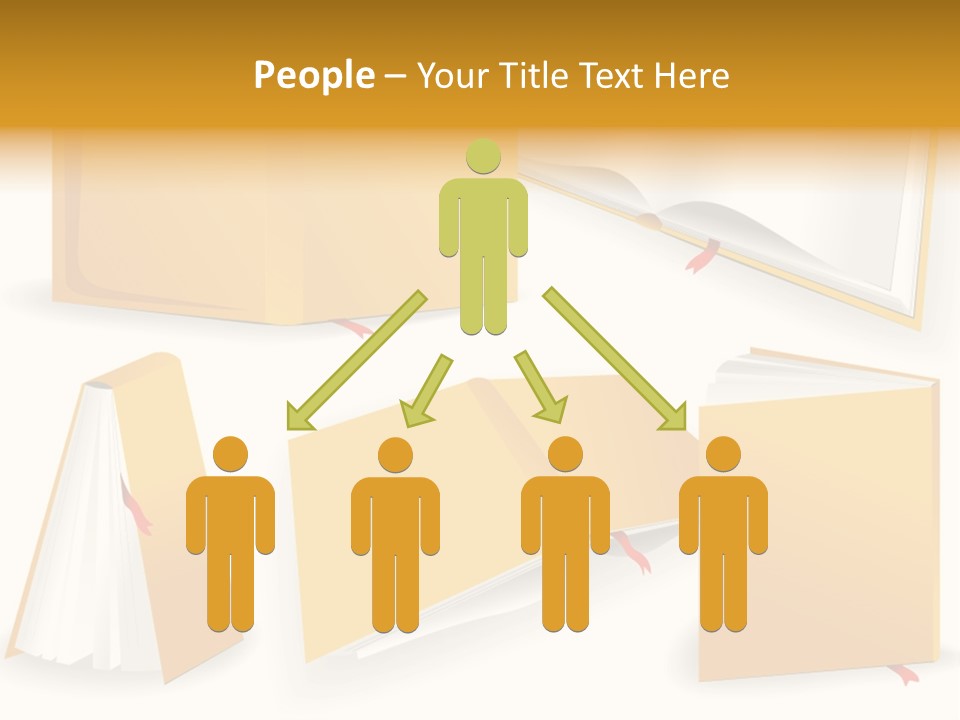 A Yellow Book With A Red Ribbon On It PowerPoint Template