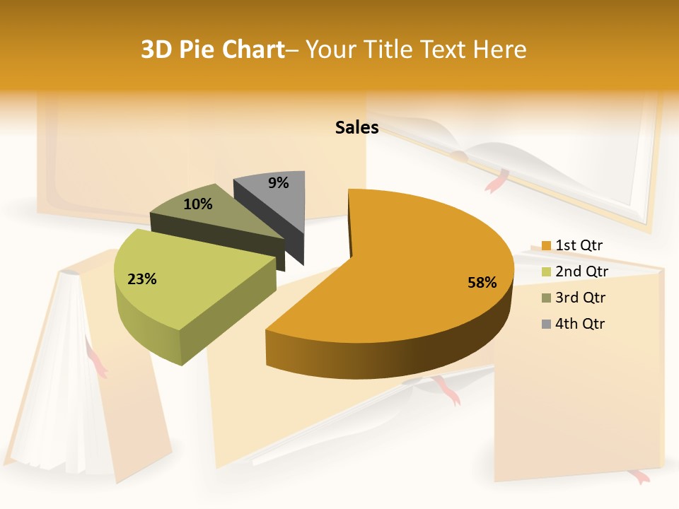 A Yellow Book With A Red Ribbon On It PowerPoint Template