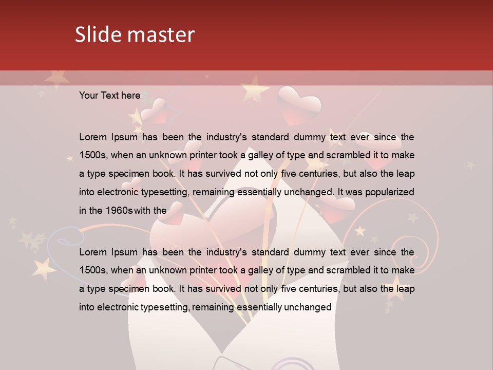 An Envelope With Hearts Coming Out Of It PowerPoint Template