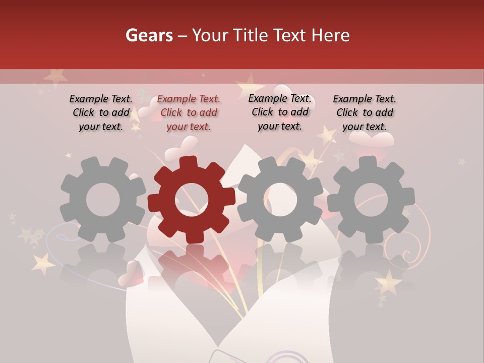 An Envelope With Hearts Coming Out Of It PowerPoint Template