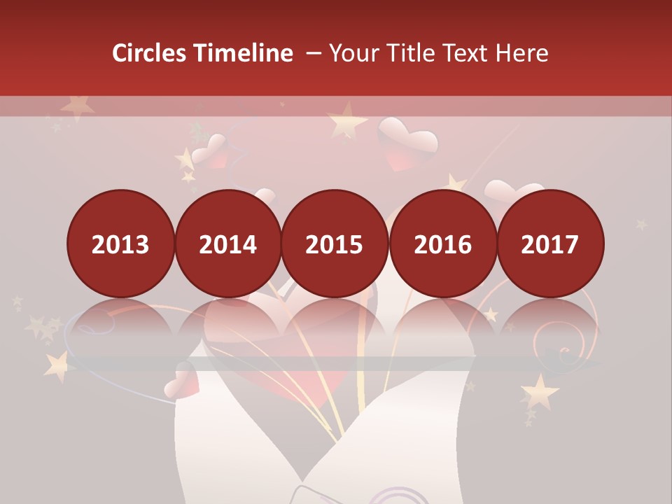 An Envelope With Hearts Coming Out Of It PowerPoint Template