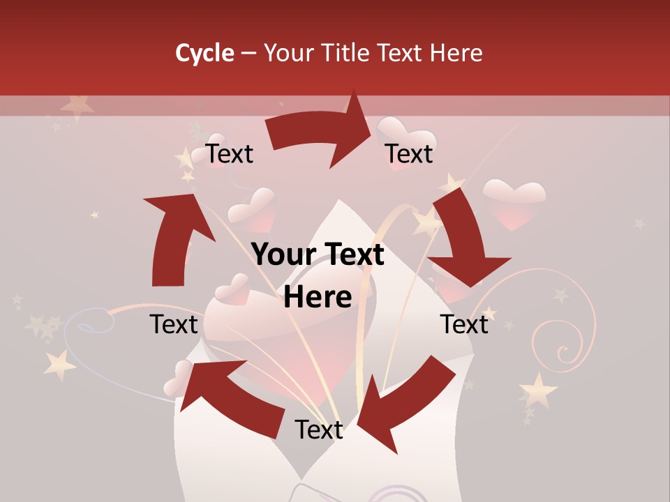 An Envelope With Hearts Coming Out Of It PowerPoint Template