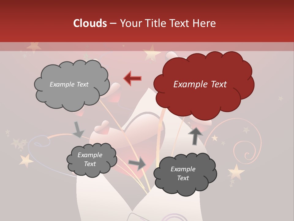 An Envelope With Hearts Coming Out Of It PowerPoint Template