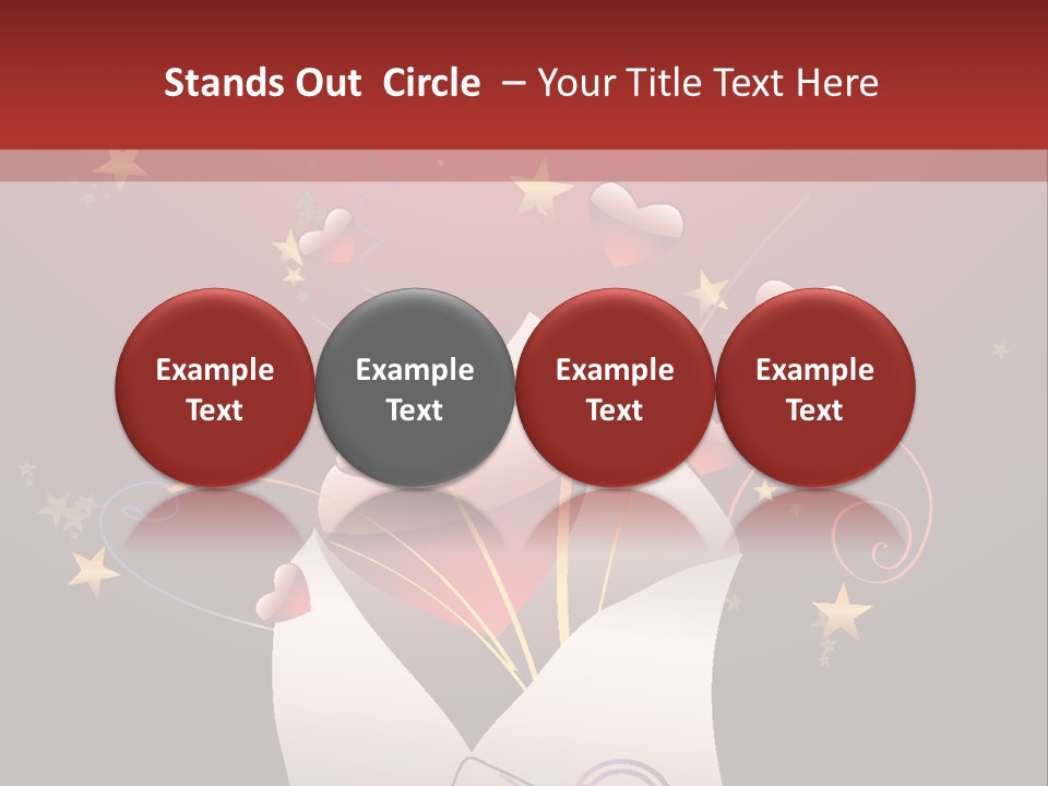 An Envelope With Hearts Coming Out Of It PowerPoint Template