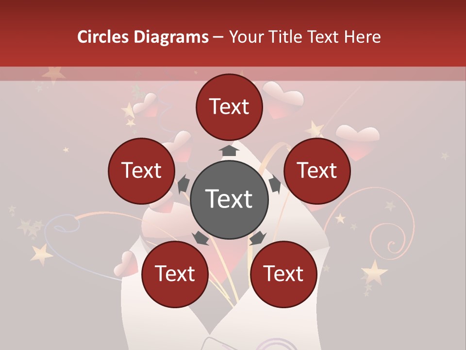 An Envelope With Hearts Coming Out Of It PowerPoint Template