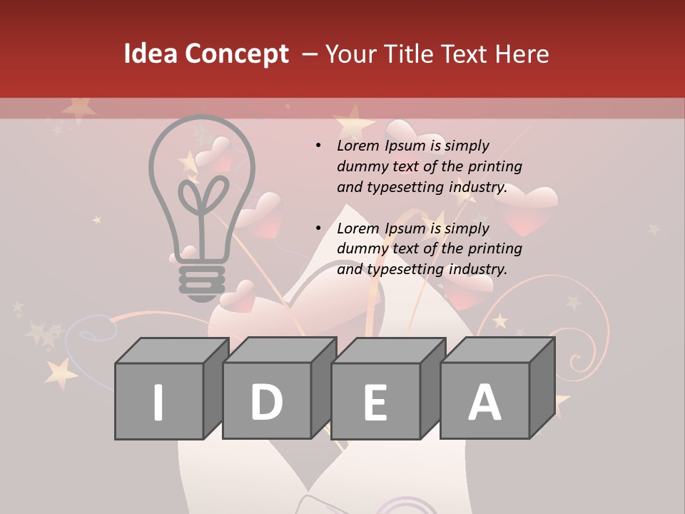 An Envelope With Hearts Coming Out Of It PowerPoint Template