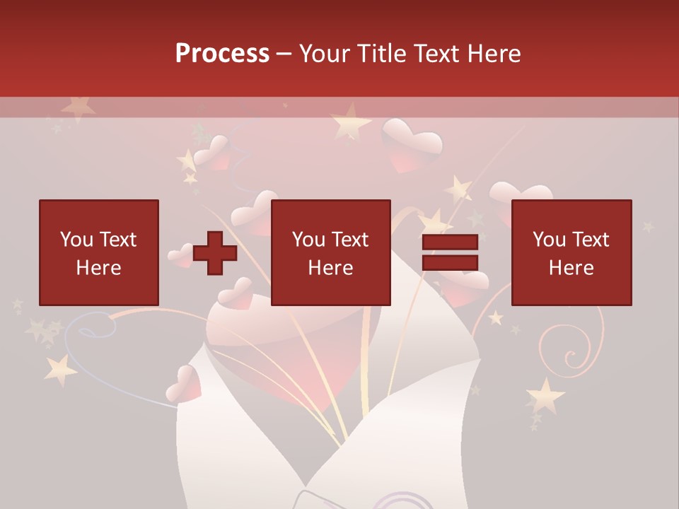 An Envelope With Hearts Coming Out Of It PowerPoint Template