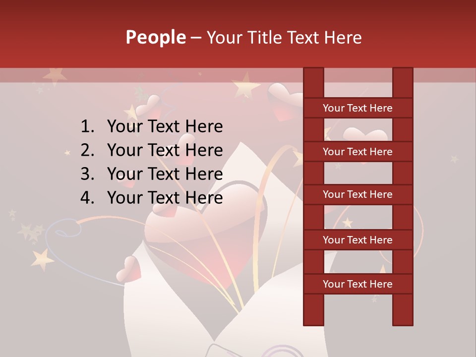 An Envelope With Hearts Coming Out Of It PowerPoint Template