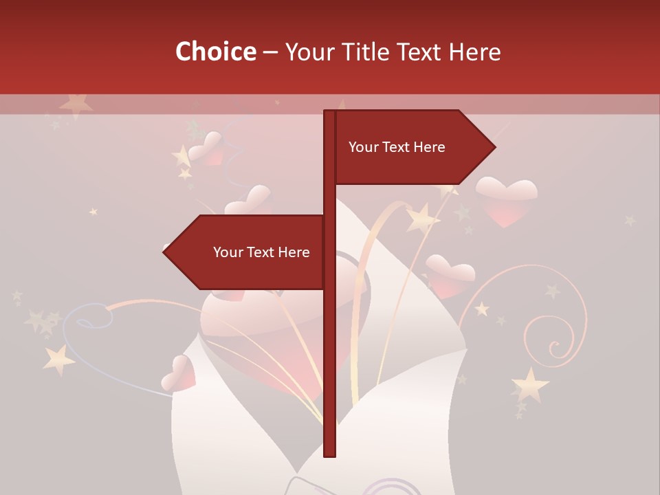 An Envelope With Hearts Coming Out Of It PowerPoint Template