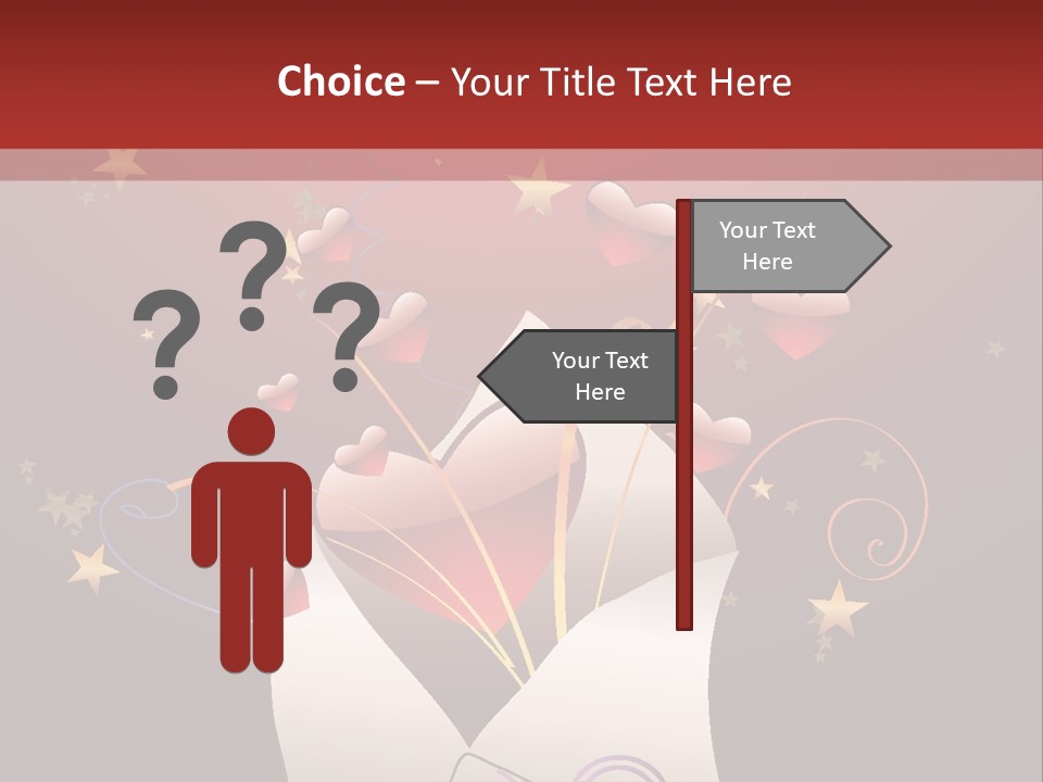 An Envelope With Hearts Coming Out Of It PowerPoint Template