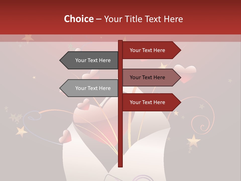 An Envelope With Hearts Coming Out Of It PowerPoint Template