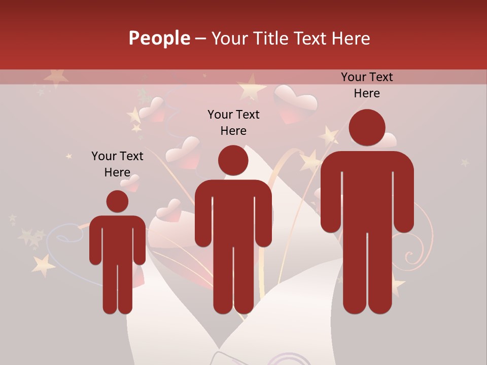 An Envelope With Hearts Coming Out Of It PowerPoint Template