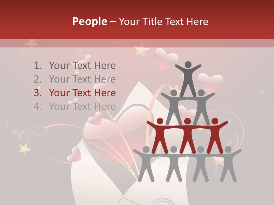 An Envelope With Hearts Coming Out Of It PowerPoint Template