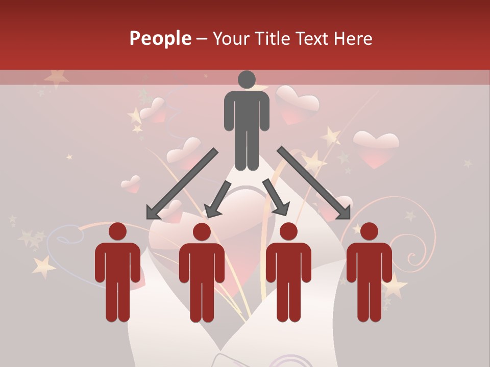 An Envelope With Hearts Coming Out Of It PowerPoint Template