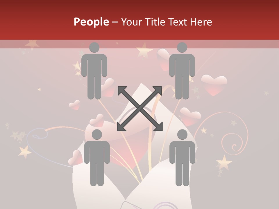 An Envelope With Hearts Coming Out Of It PowerPoint Template