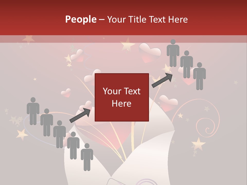 An Envelope With Hearts Coming Out Of It PowerPoint Template