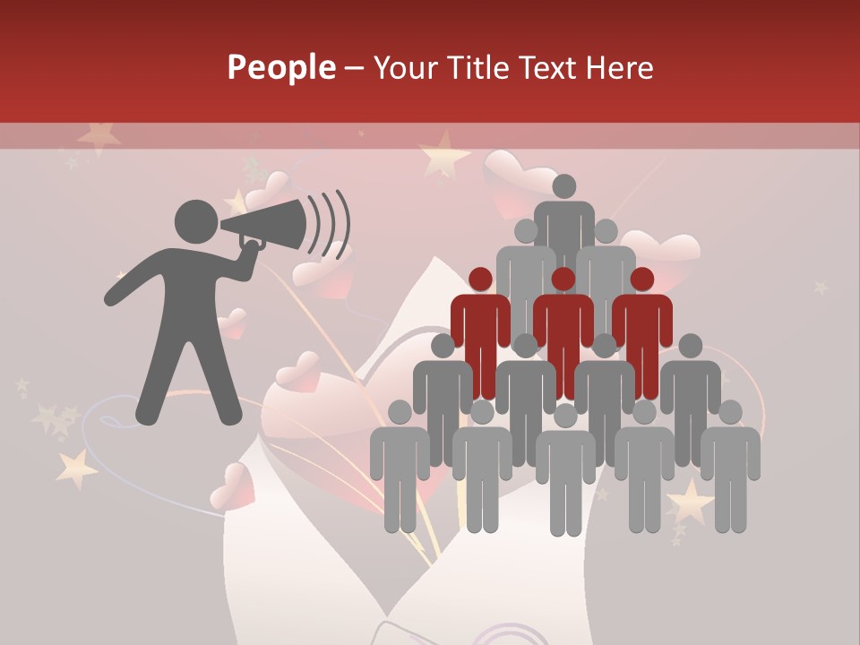 An Envelope With Hearts Coming Out Of It PowerPoint Template