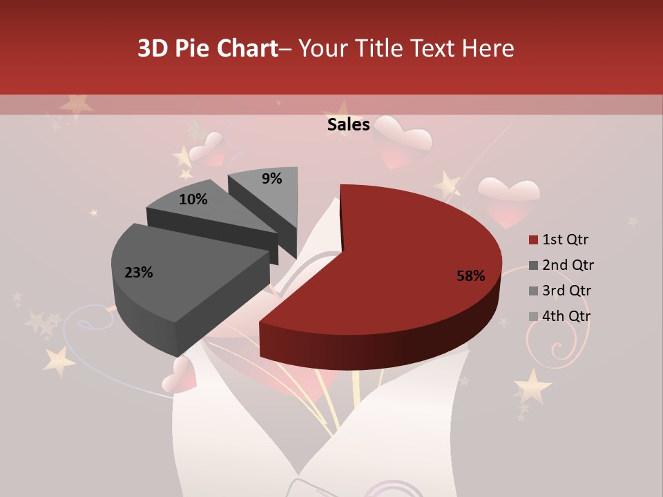 An Envelope With Hearts Coming Out Of It PowerPoint Template