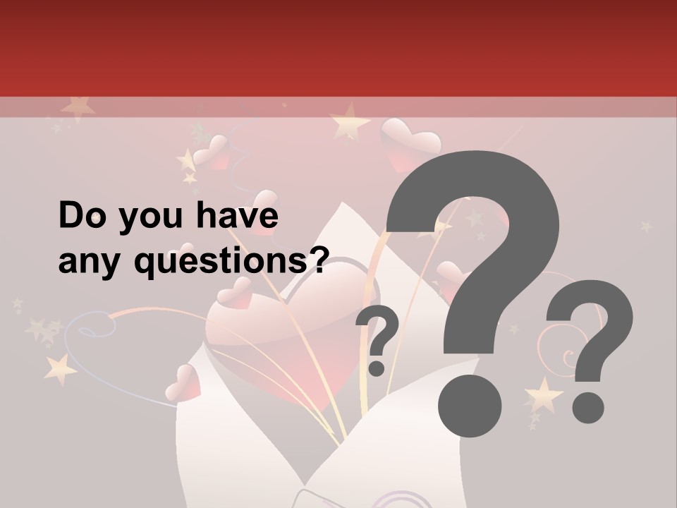 An Envelope With Hearts Coming Out Of It PowerPoint Template