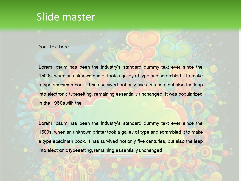 Yellow Frame Swirl PowerPoint Template