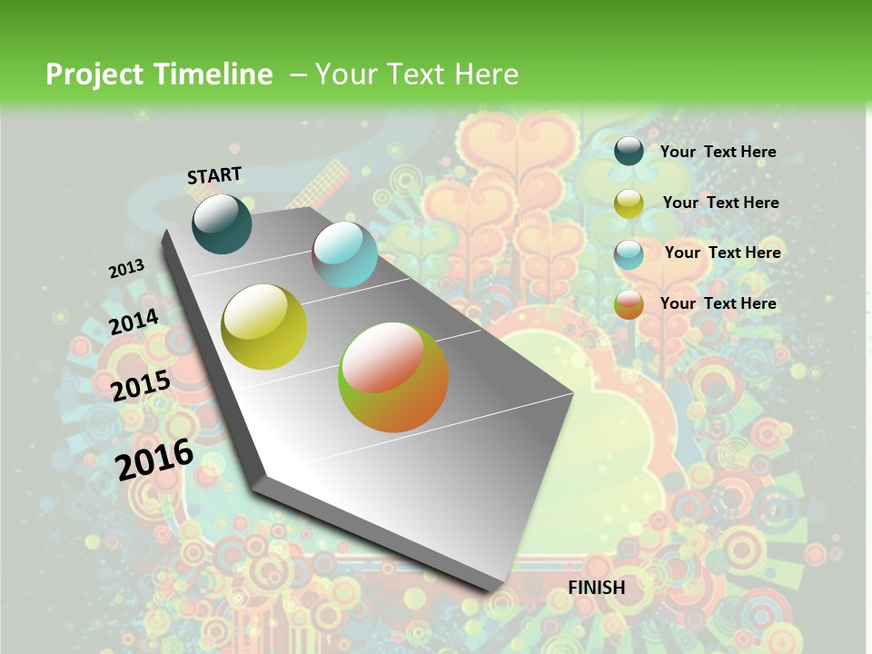 Yellow Frame Swirl PowerPoint Template