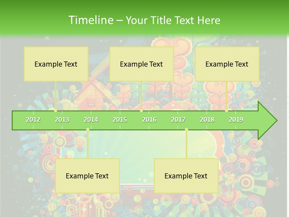 Yellow Frame Swirl PowerPoint Template