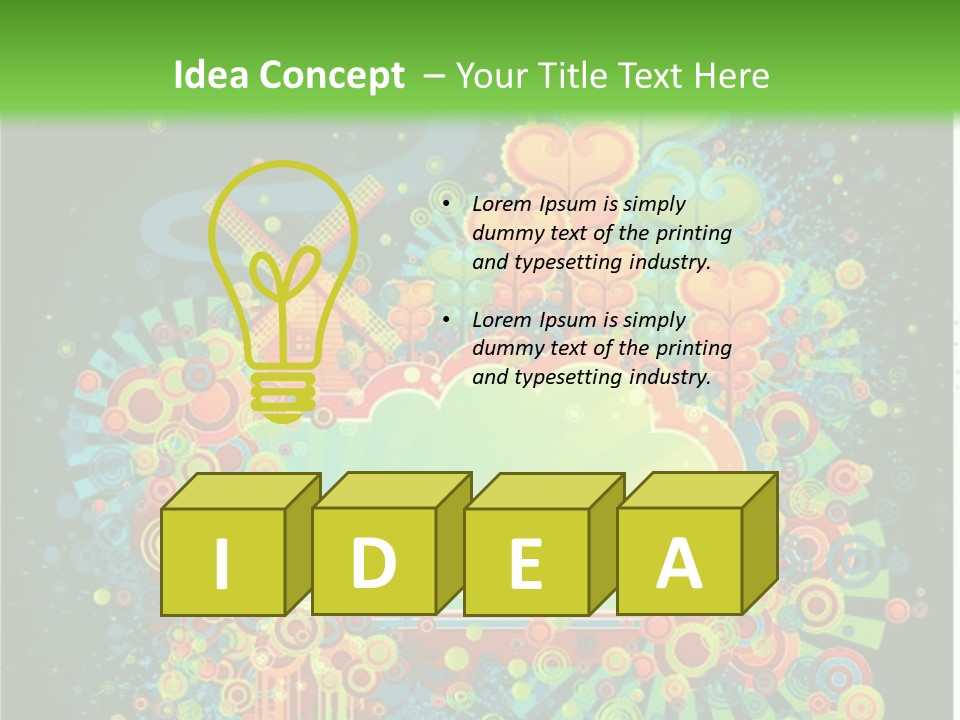 Yellow Frame Swirl PowerPoint Template