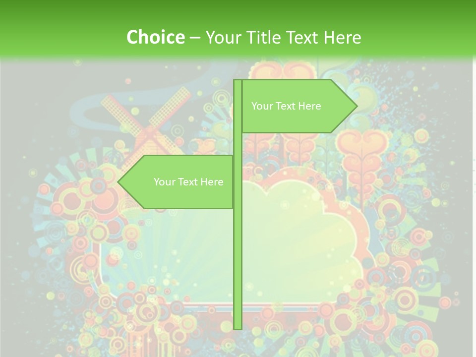 Yellow Frame Swirl PowerPoint Template