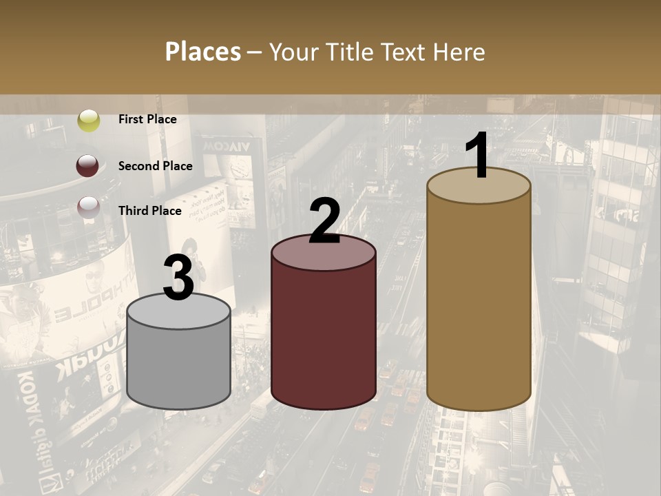 A Black And White Photo Of A City At Night PowerPoint Template