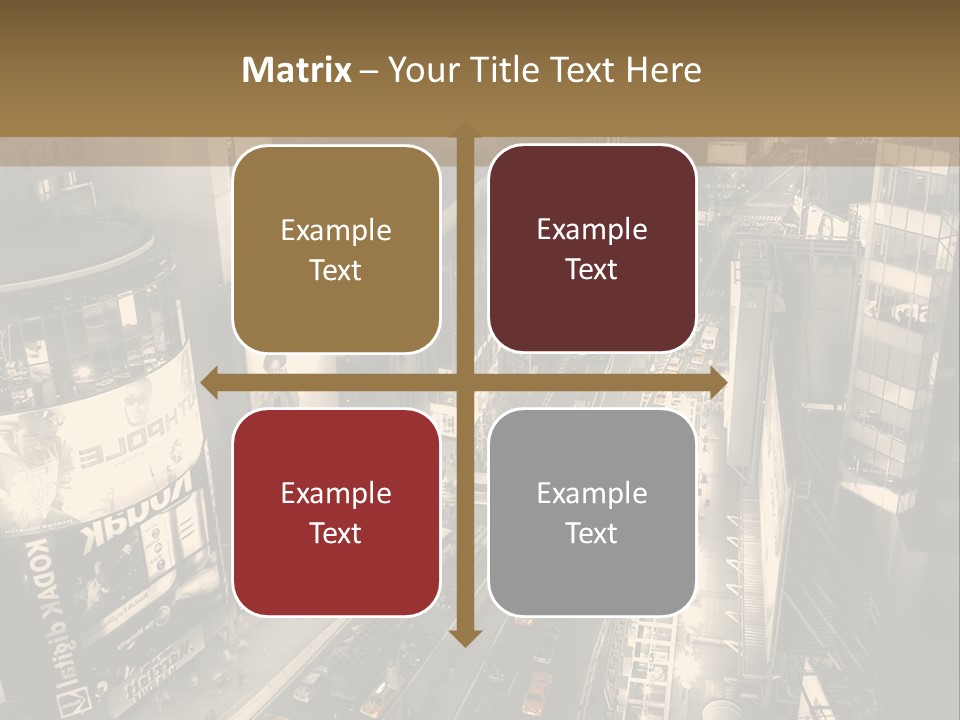 A Black And White Photo Of A City At Night PowerPoint Template