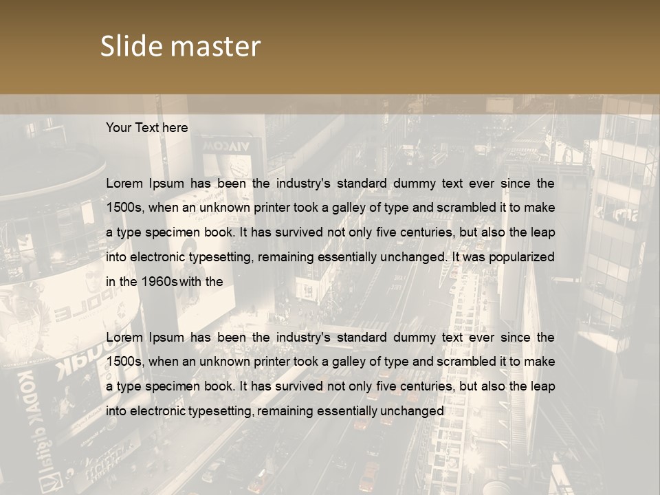 A Black And White Photo Of A City At Night PowerPoint Template