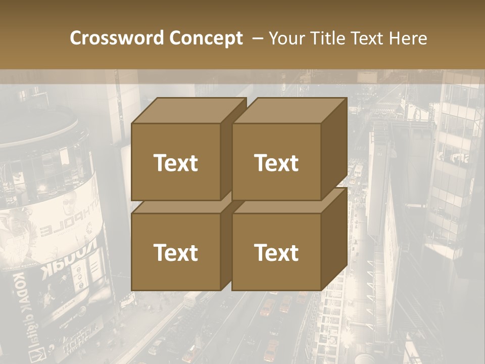 A Black And White Photo Of A City At Night PowerPoint Template