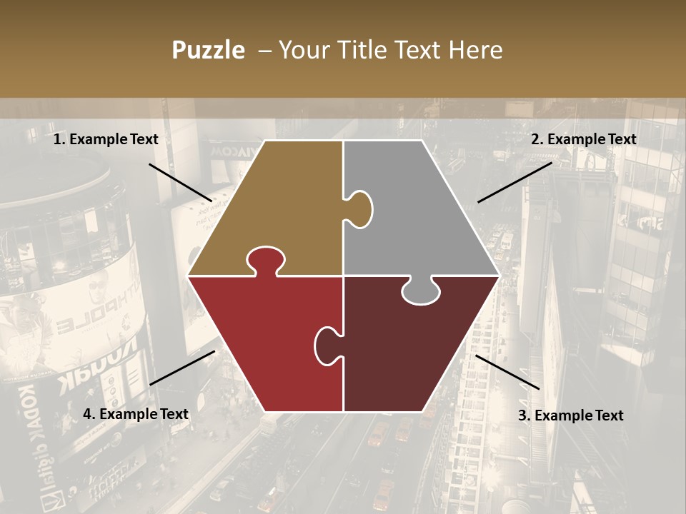 A Black And White Photo Of A City At Night PowerPoint Template