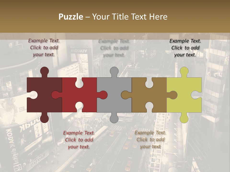 A Black And White Photo Of A City At Night PowerPoint Template