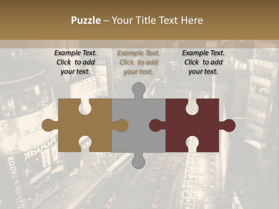 A Black And White Photo Of A City At Night PowerPoint Template