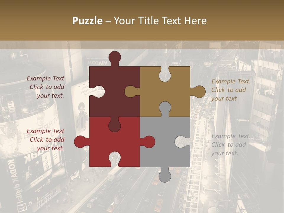 A Black And White Photo Of A City At Night PowerPoint Template