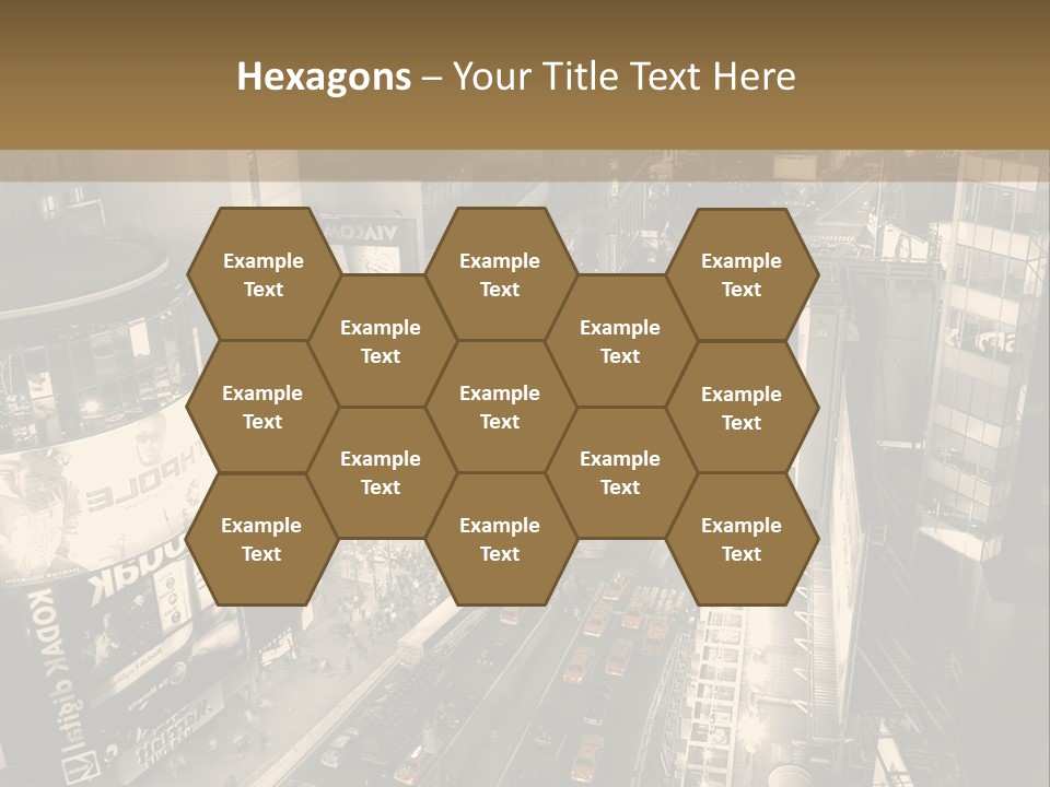 A Black And White Photo Of A City At Night PowerPoint Template