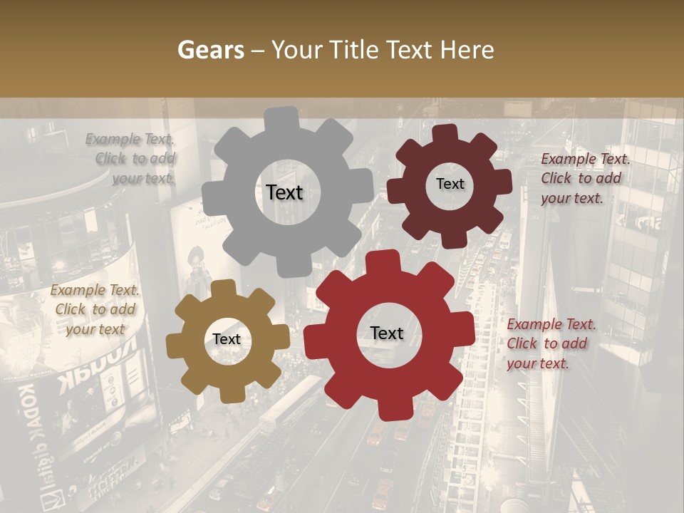 A Black And White Photo Of A City At Night PowerPoint Template