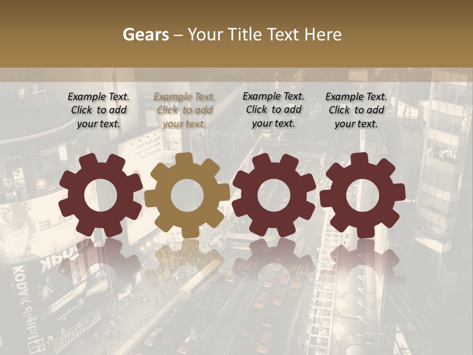 A Black And White Photo Of A City At Night PowerPoint Template