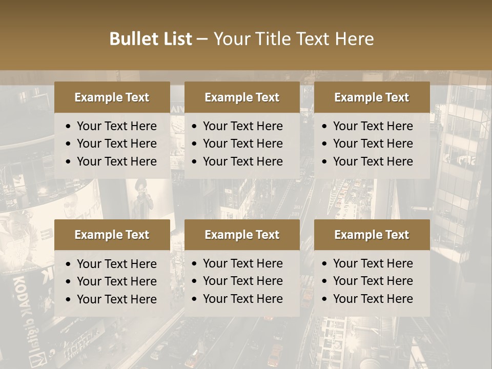 A Black And White Photo Of A City At Night PowerPoint Template