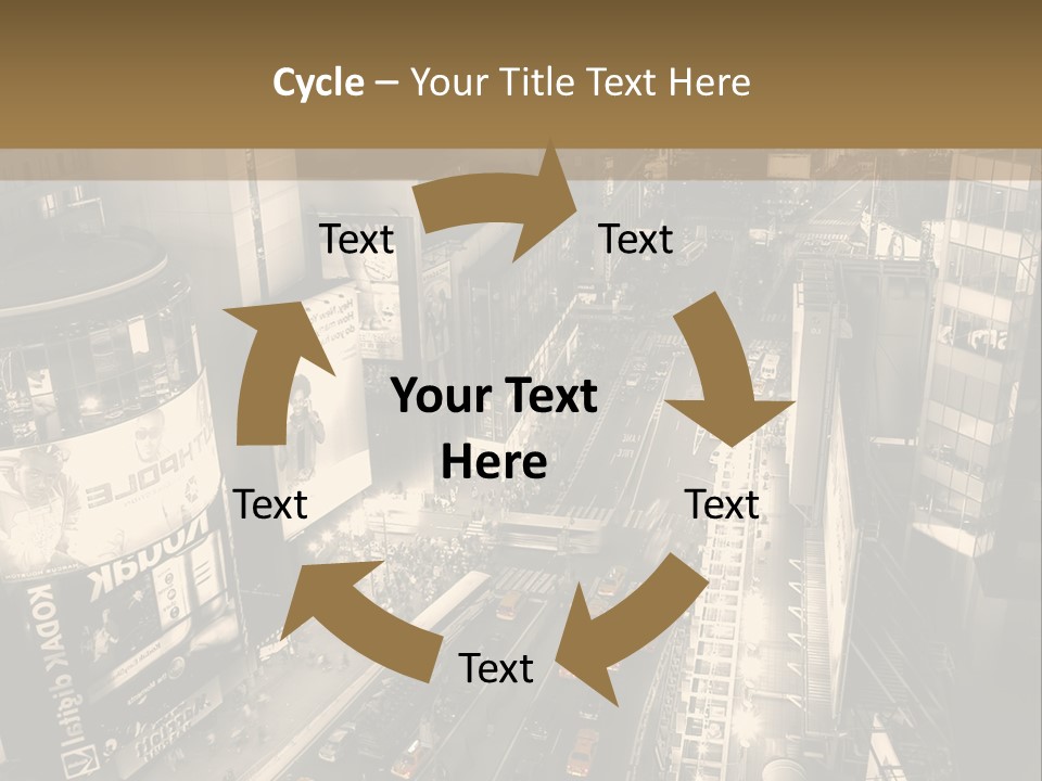 A Black And White Photo Of A City At Night PowerPoint Template